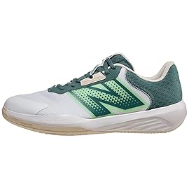 New Balance Men\'s 696 V6 Hard Court Tennis Shoe, White/Green, 9 Wide