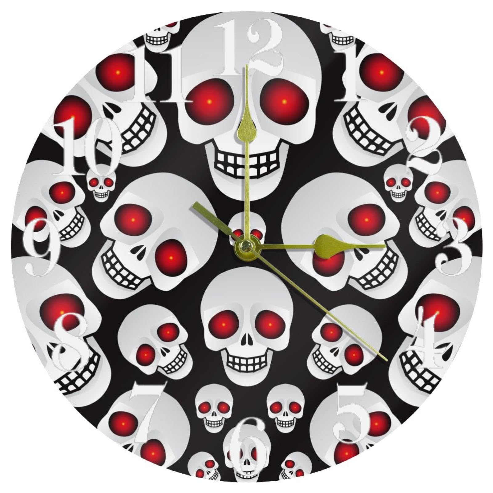 Horloge murale d'horreur sans tic-tac pour retrouver le calme