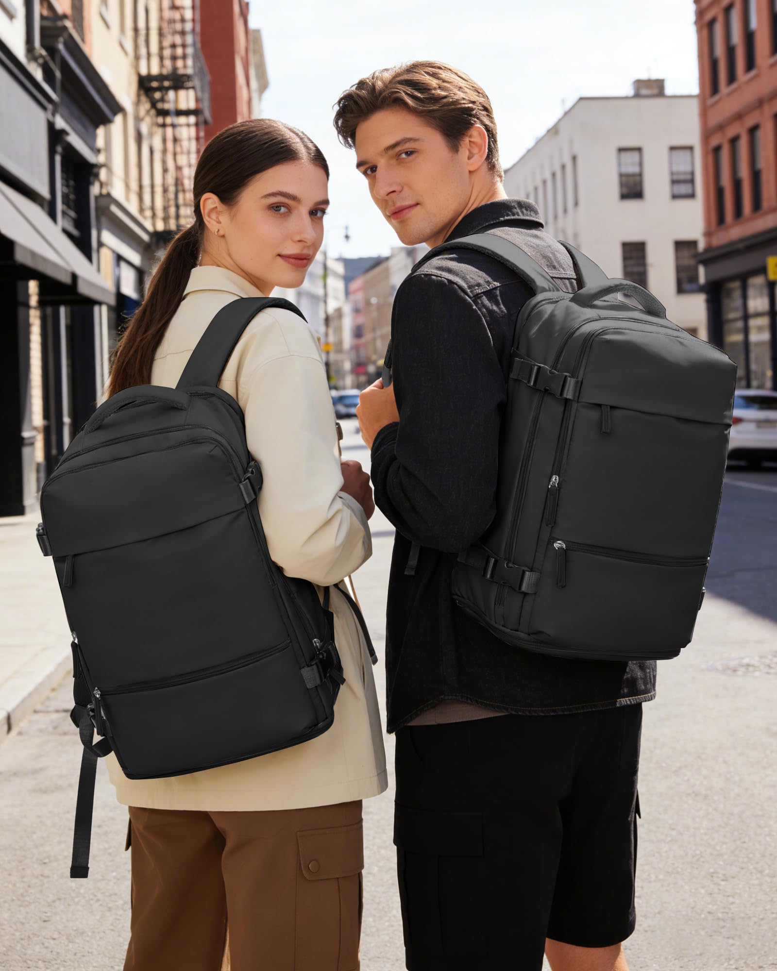 BJLFS Zaino Ryanair 40x30x20 Sottovuoto con pompa Zaino da Viaggio aereo Cabina 40x30x20 Impermeabile Bagaglio a Mano Wizzair Sottovuoto Borse da Cabina per Easyjet 45x36x20 Zaino Airback Donna