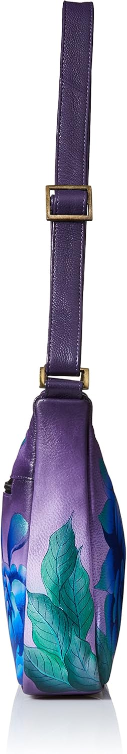 Anna by Anuschka Women's Genuine Leather Medium Hobo Shoulder Bag | Hand Painted Original Artwork