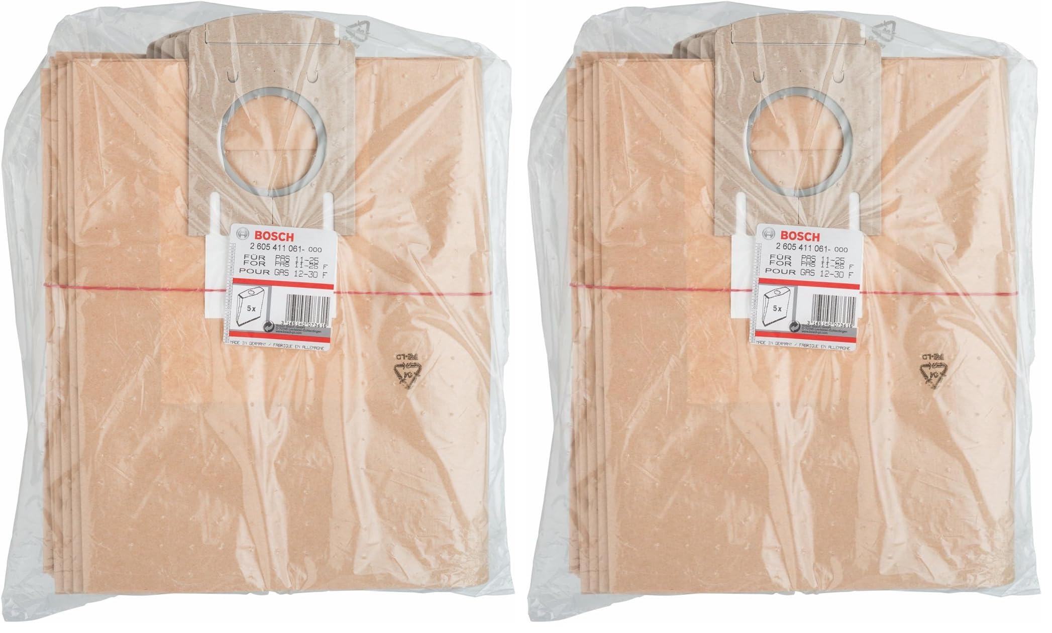 Bosch Professional Accessories Professional 2605411061 5 Papierfilterbeutel F. PAS10/GAS12 (Packung mit 2)
