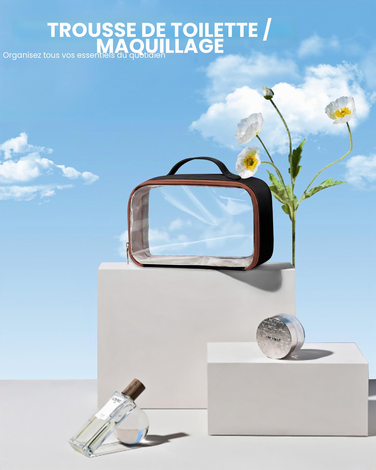 LOVEVOOK Sac de voyage pour femme - Sac de voyage Weekender - Avec trousse de toilette, compartiment à chaussures et compartiment humide - Étanche - Pour sport, vacances, avion, Beige/noir/marron, m