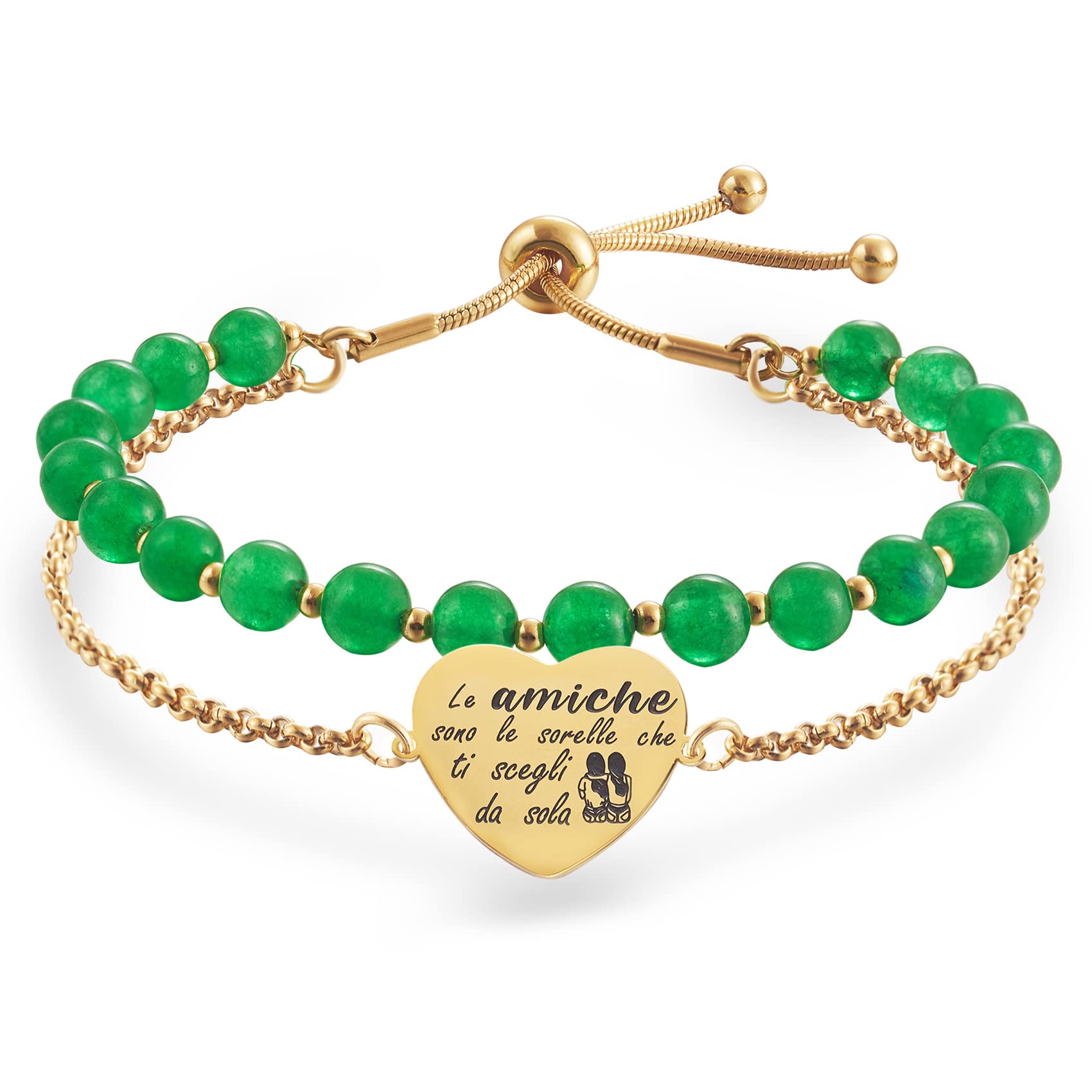 LParkin Bracciale da amicizia in acciaio inossidabile regolabile, regalo amico originale compleanno Natale, ornamenti per migliore amica, uomo, donna
