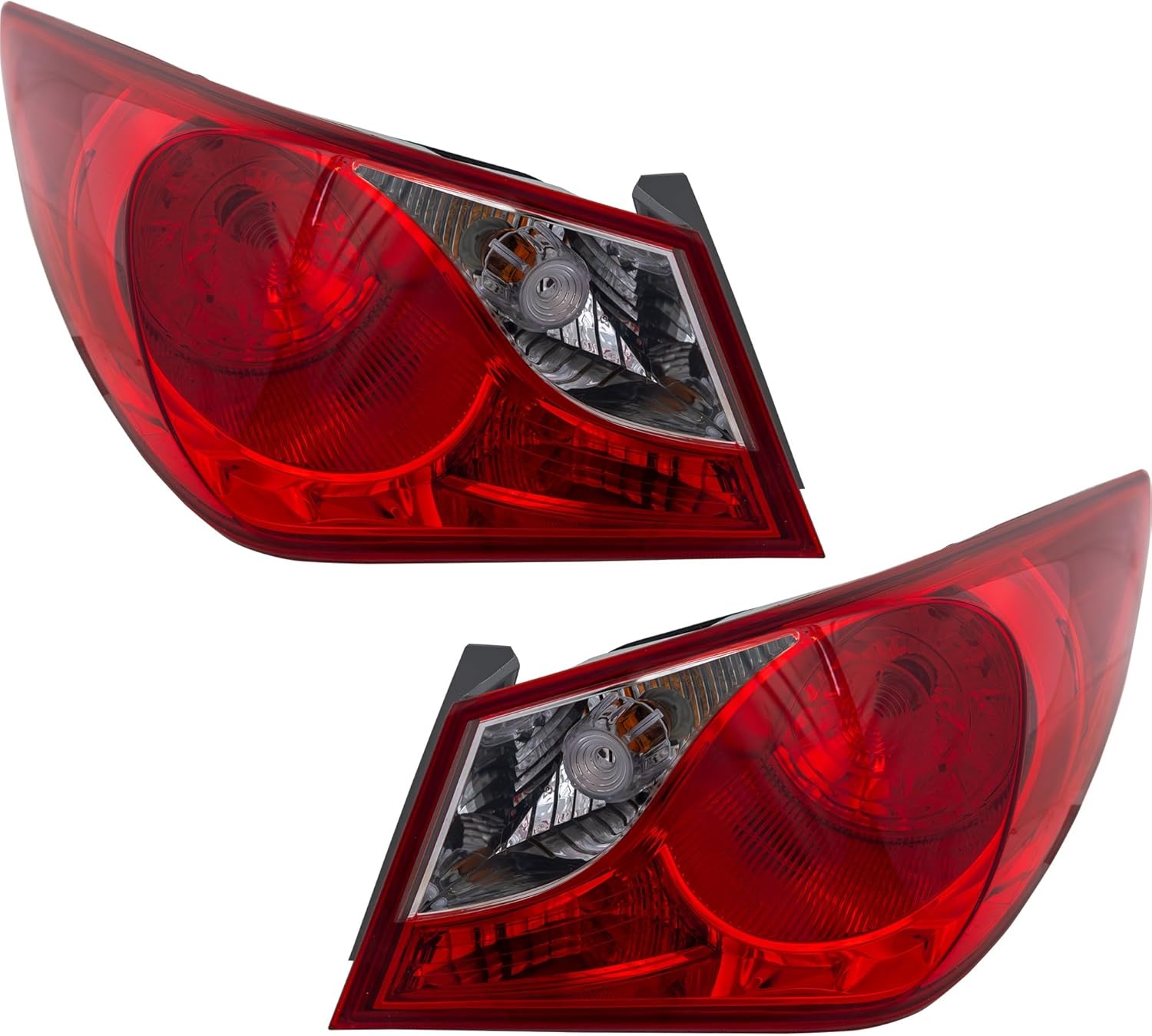 Evan Fischer Tail Light Compatible with 2011-2014 Hyundai Sonata, Halogen, With bulbs, Mounts on Body, Not Fit on Hybrid Models, Driver and Passenger Side, Outer - HY2805116, HY2804116
