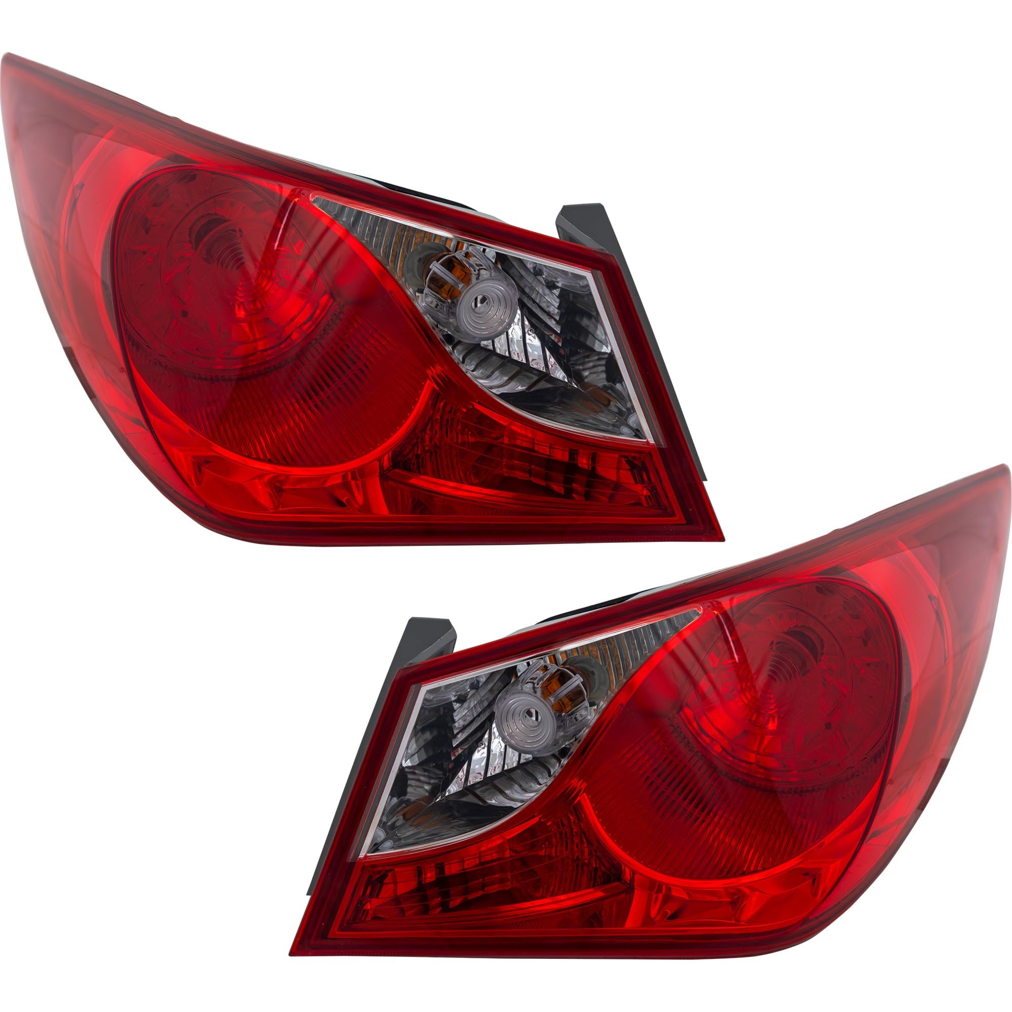 Evan Fischer Tail Light Compatible with 2011-2014 Hyundai Sonata, Halogen, With bulbs, Mounts on Body, Not Fit on Hybrid Models, Driver and Passenger Side, Outer - HY2805116, HY2804116