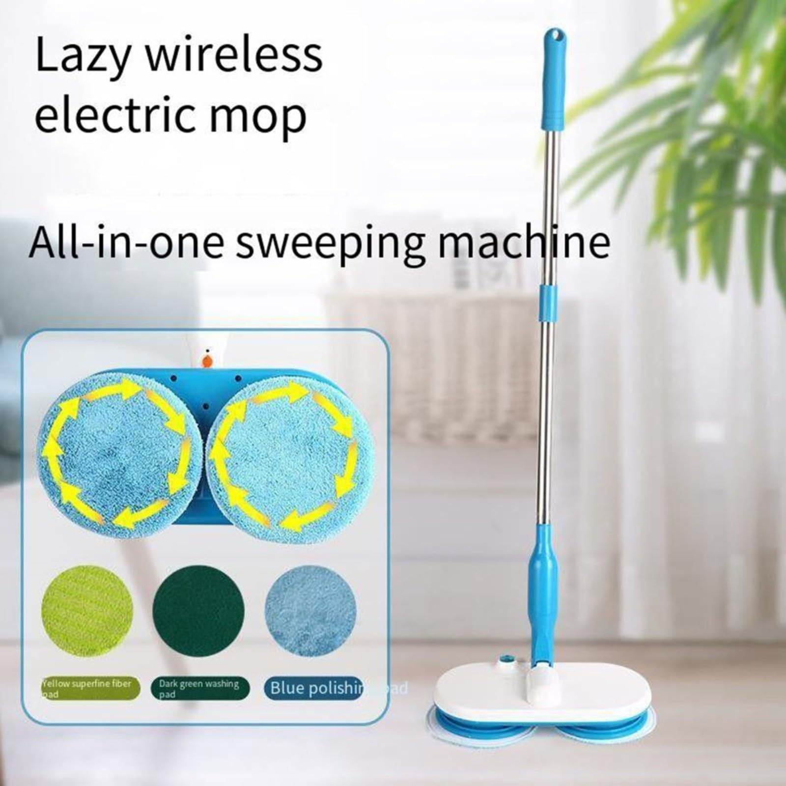 Electric Lazy Mop - Mopa eléctrica flotante multiusos para limpieza de suelos, 40 x 17 x 10 cm