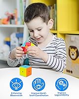Vista 6 de Coogam Qiyi Speed Cube Bundle 2x2 3x3 Juego de cubos mágicos Qidi s 2x2 Warrior W 3x3 Rompecabezas sin adhesivo