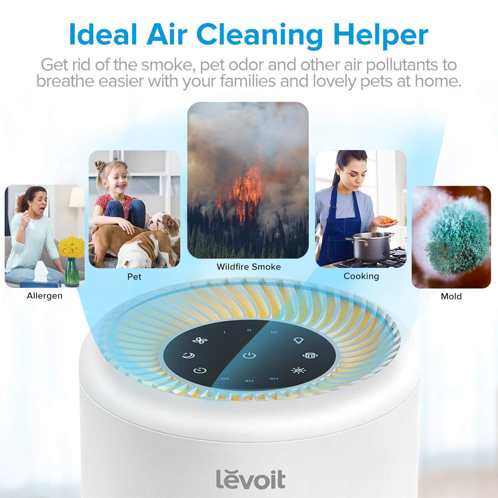 LEVOIT Air Purifiers for Home Allergies and Pets Hair, H13 True HEPA