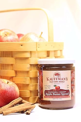 Miniatura 3 de Kauffman's Fruit Farm Mantequilla de manzana, hecha en casa, sin azúcar añadida, Kosher, sin OMG, sin gluten. Perfecto para usar en hornear, como