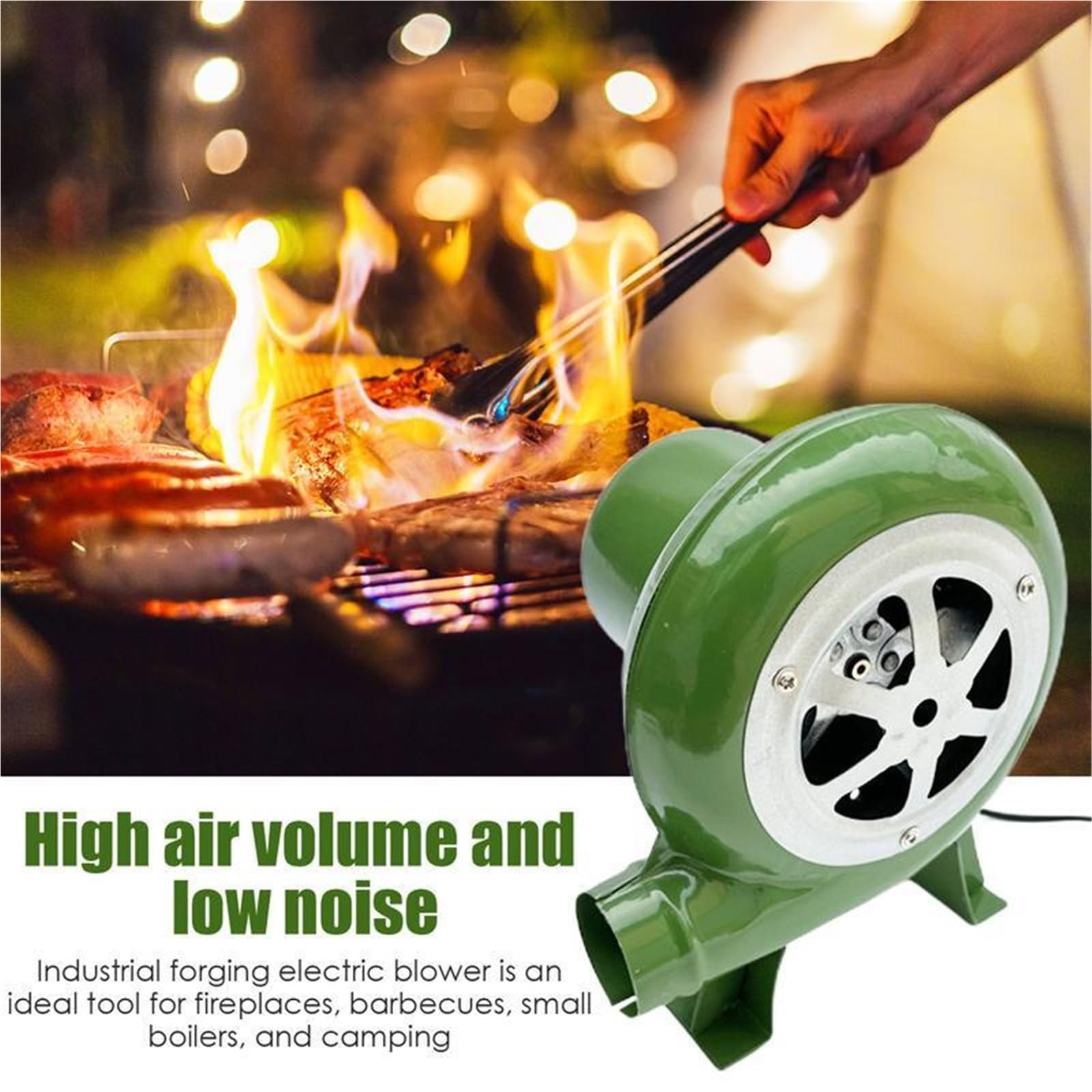 Dmuchawa do liści 2 Szt. 30/40/60/80W Elektryczny Wentylator Dmuchawy BBQ 12V Do Grilla Mini Kowal Kuźnie Adapter Prędkości Kominek,do zdmuchiwania liści, suszenia, kempingu(40W)