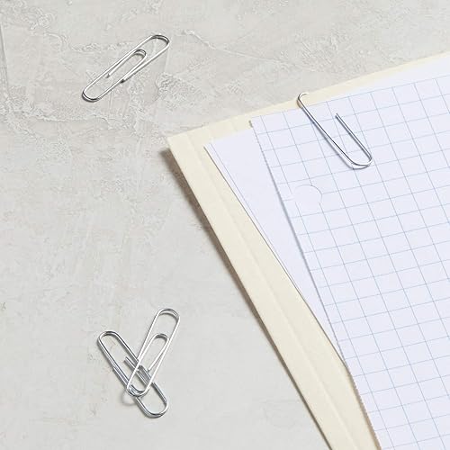 Miniatura 10 de Tienda Basics Clips de papel de oficina de tamaño jumbo, antideslizantes, 1000 unidades (10 paquetes de 100), plateado, A7072557