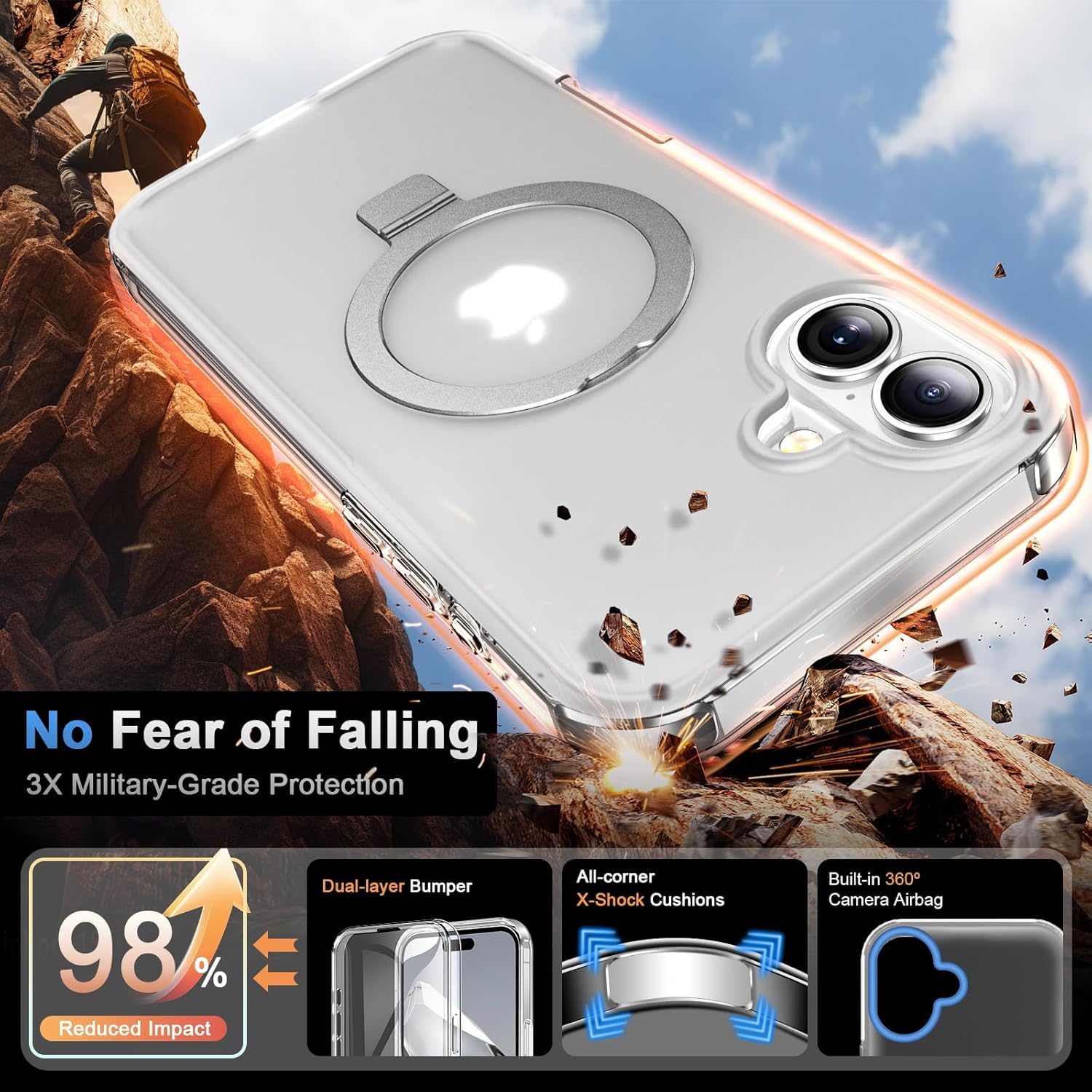 Funda magnética para iPhone 16 Plus a Prueba de Golpes