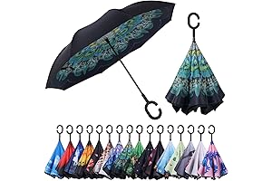 Inverted Reverse Umbrella with C-Shaped Handle: Keep Dry in Style
