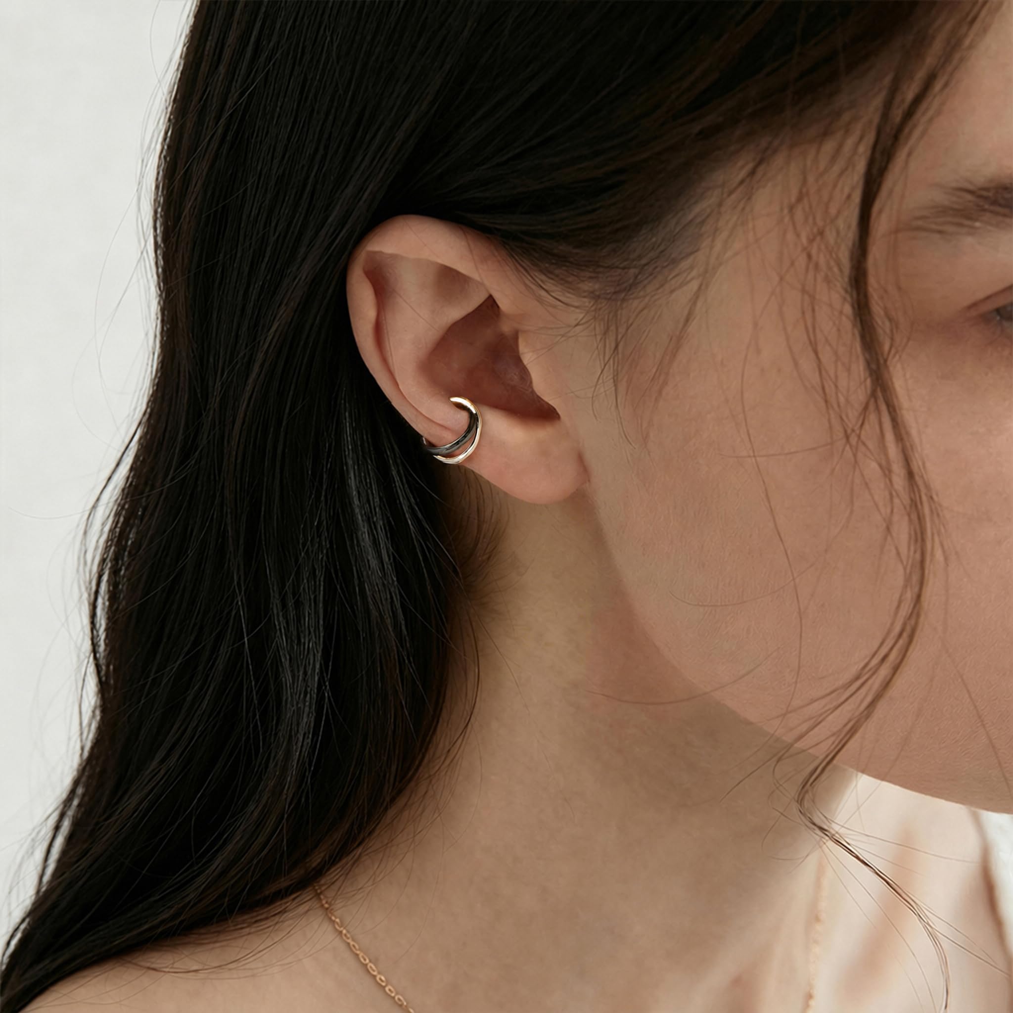 Ear Cuff Uomo Nero da Piercing Finti Unisex Ipoallergenici Orecchini con Clip Regalo di Compleanno
