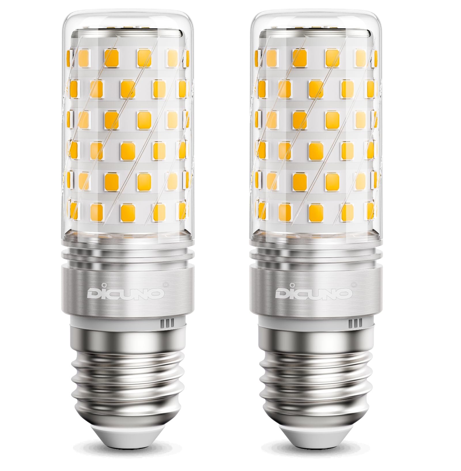 DiCUNO E27 LED Mais Glühbirne 10W, 2700K Warmweiß, ersetzt 130W Glühbirne, 1200lm, E27 LED Lampe, CRI 82, 360°Abstrahlwinkel, Kein Flackern, Nicht dimmbar, 230V, 2er Pack
