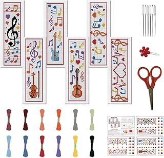 FREEBLOSS 6 Set Phonetic Symbol Cross Stitch Bookmark Kits DIY Bookmarks Cross Stitch Kits,Stamped Embroidery Bookmarks Counted Cross Stitch Kit for Beginners Adults 22 * 8cm - Buy now