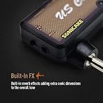 SONICAKE Guitar Headphone Amp Mini Guitar Headphone Amplifier US Classic Rechargeable Plug-in Pocket Bedroom Overdrive Reverb Effects