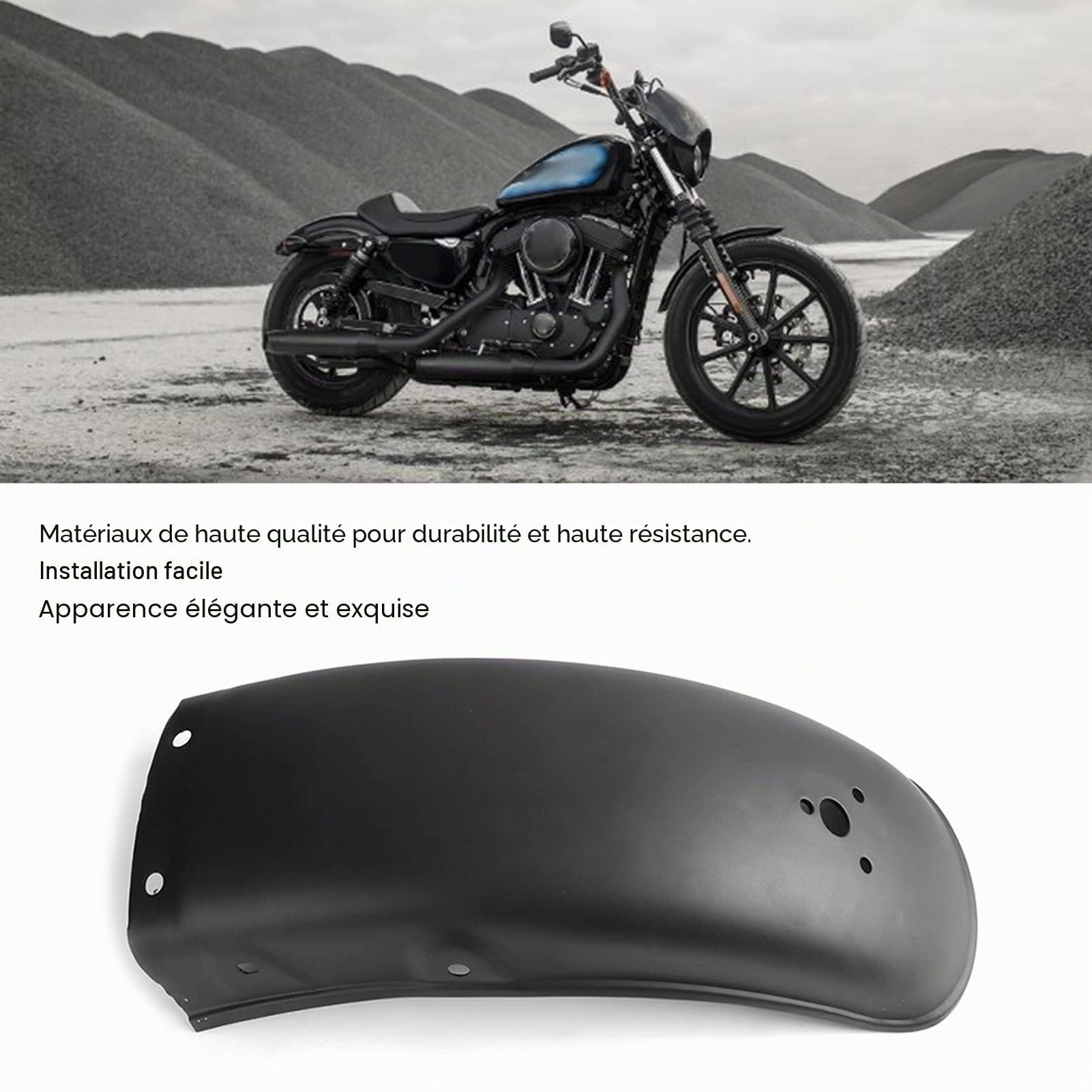 Garde-Boue de Pneu Arrière de Moto Garde-Boue de Roue de en Métal adapté pour Virago 250 Virago 535 750, 1100Fit pour Moto Chopper Cruisers