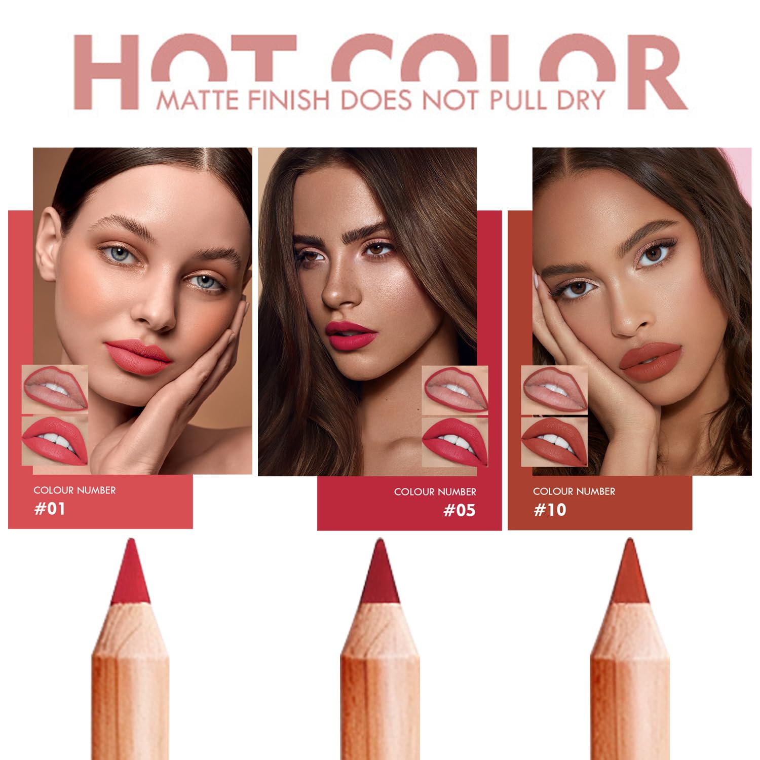 Amazon.com : 12 Colors Classic Matte Finsh Lip Liner Makeup Set