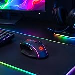 Redragon M686 Souris de jeu sans fil, 16000 DPI Souris filaire/sans fil avec capteur professionnel, 45-Hour Puissance durable, Macro personnalisable et RGB Feux de fond pour PC/Mac/Laptop