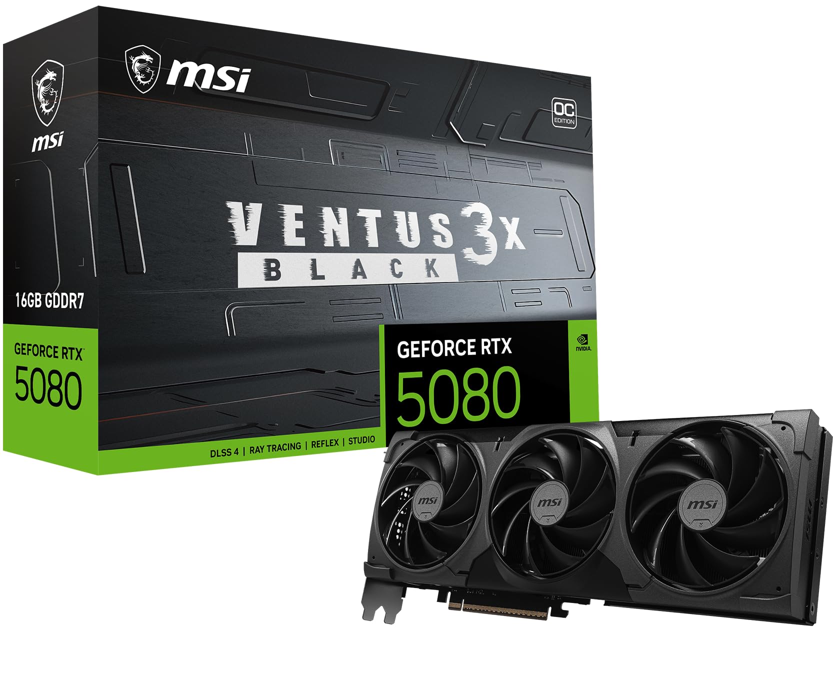 MSI NVIDIA GeForce RTX 5080 16G Ventus 3X OC Black Carte Graphique