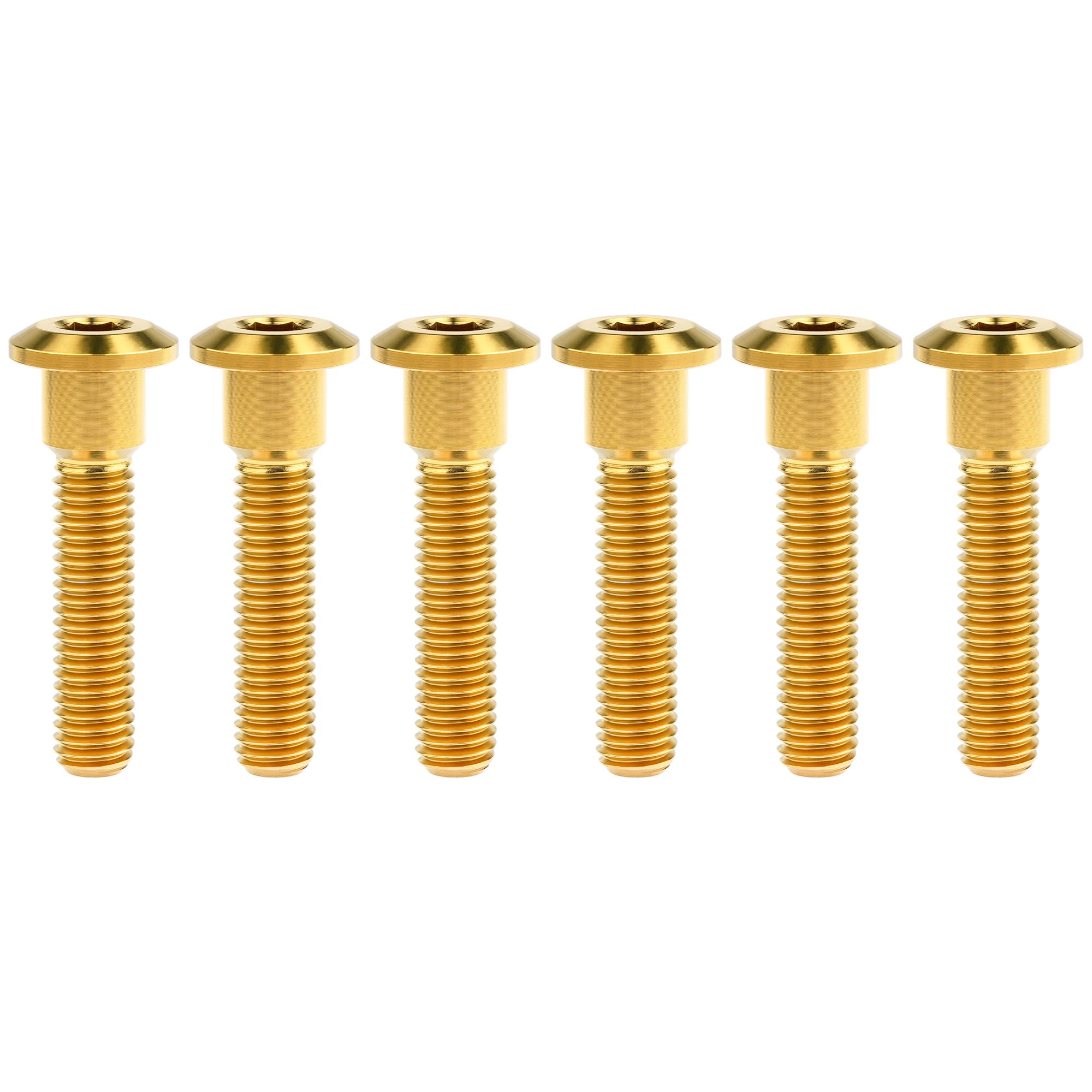 Titanium Bolt M8 Hexagon Socket Screw Gold, M8x40mm Pack of 6