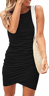 BTFBM Women Summer Dresses 2026 Sleeveless Tank Ruched Bodycon Sundresses for Women Party Beach Mini Casual Spring Dress OEKO-TEX STANDARD 100