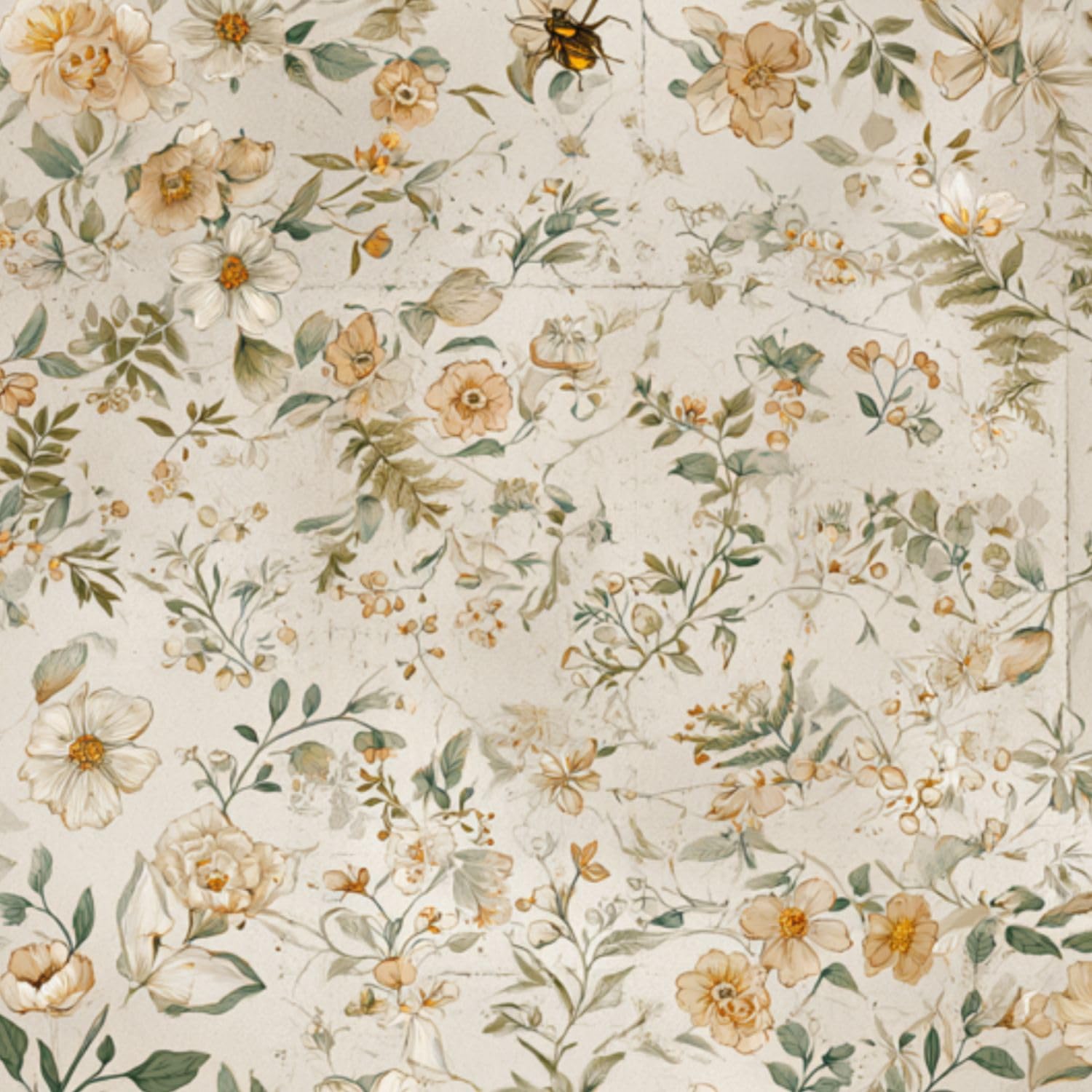 DERUINVAIO Self Adhesive Feature Removable Cottagecore Botanical Vines Peel and Stick Vinyl Wallpaper Roll, Sticky Lining Paper for Bedroom, Living Room, Kitchen Walls