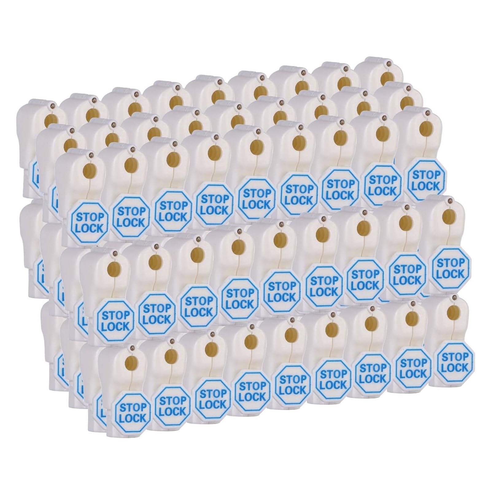 SENJINGHUA Peg Hook Locks Stop Lock 100pcs Plastic Red Stop Locks Retail Peg Hook Security Board Retail Security Display White 6mm