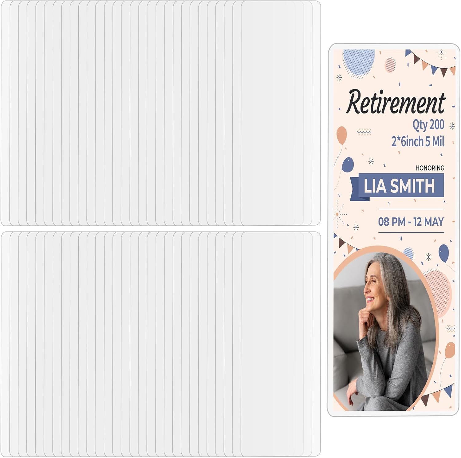 200 Pieces Bookmark Laminating Pouches 2x6 Hot Laminator