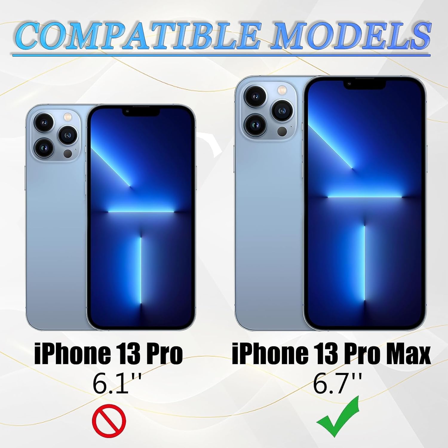 Sostituzione del coperchio del vetro posteriore 13 Pro Max per iPhone 13 Pro Max Sostituzione del vetro posteriore posteriore da 6,1 '' con kit di strumenti di riparazione (Blu Sierra)