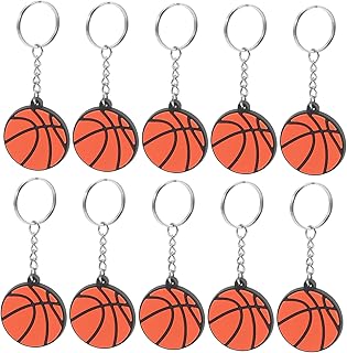 Hemobllo 10 Piezas llavero de baloncesto llavero de béisbol fiesta de cumpleaños llaveros llavero bola premios del carnaval escolar llaveros de navidad de polivinilo Light Brown