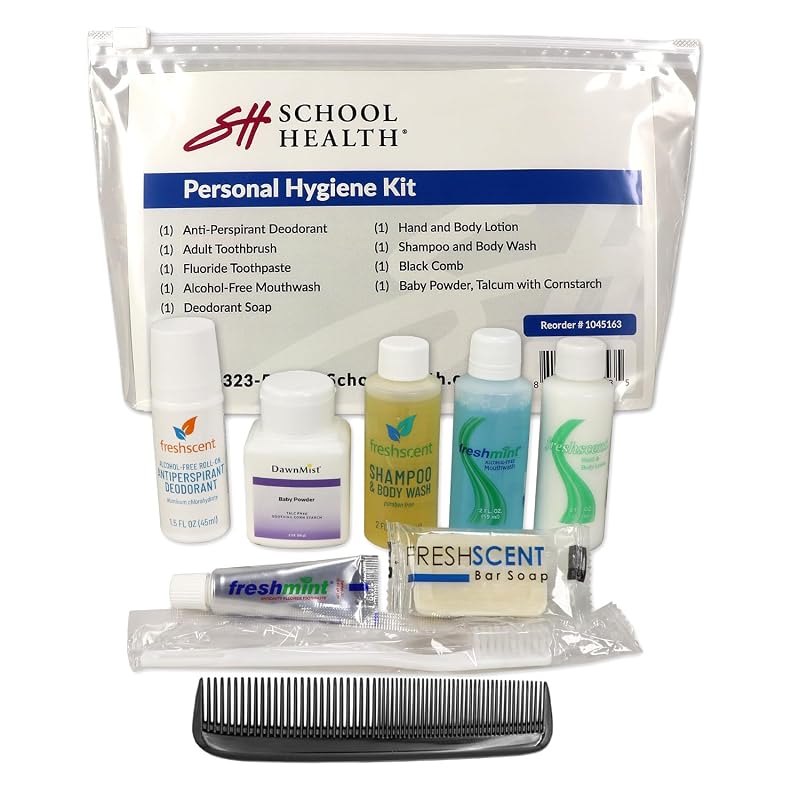 Kit de Higiene Pessoal SH School Health com Bolsa Transparente
