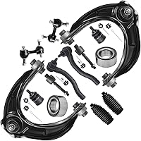 Vista 145 de Detroit Axle - Kit de suspensión de 14 piezas para Jeep Liberty 2006-2007, 2 cubos de rodamiento de ruedas, 2 brazos de control superior, 2 rótulas