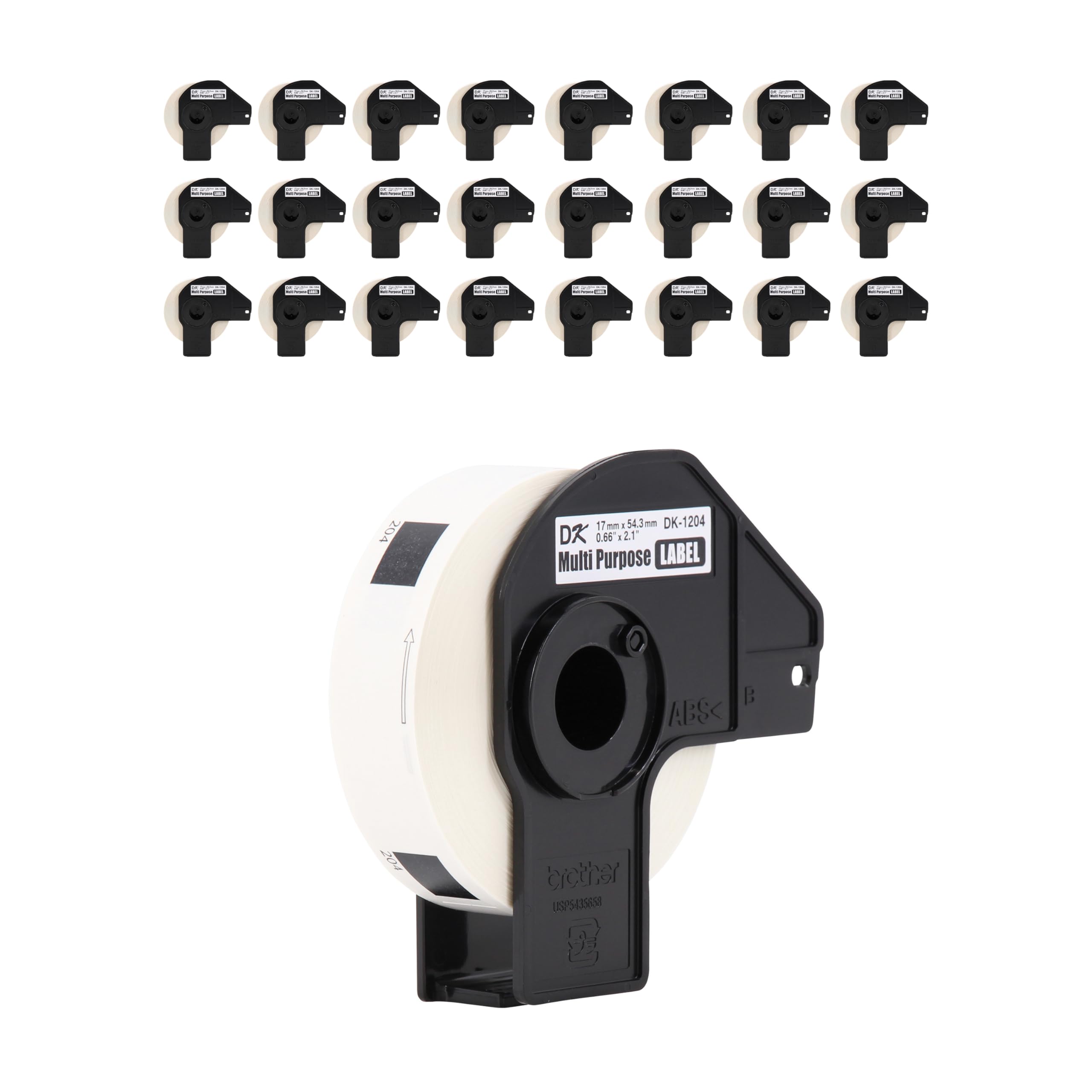 Brother Genuine DK-120424PK Multipurpose Paper Labels, Die-Cut 0.66" x 2.1", Engineered for Excellence, 400 Labels Per Roll, 24 Rolls per Box, White,