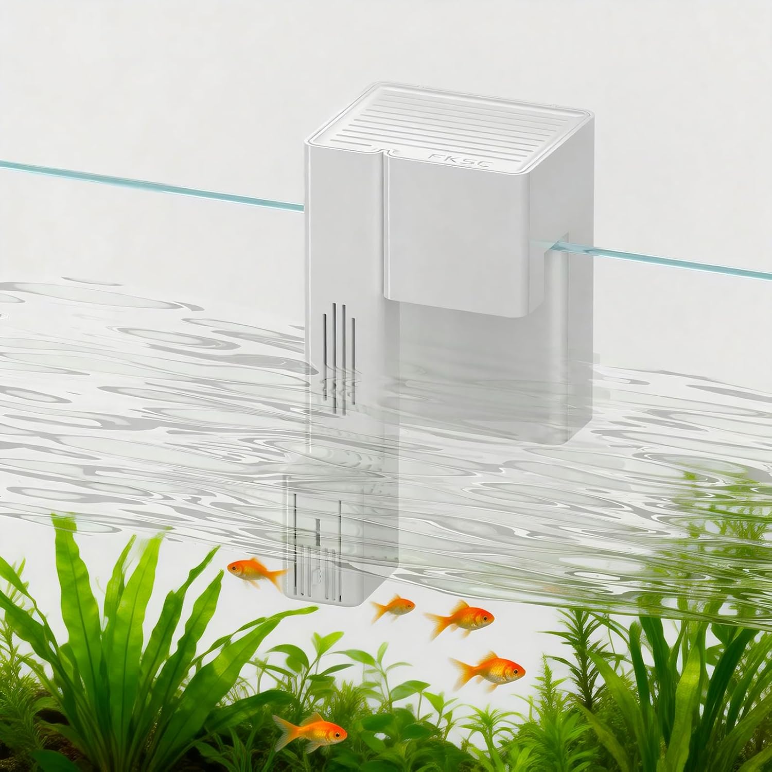 Hang On Back Aquarium Filter for 15 Gallons Fish Tanks, 4-Stage Multi-Stage Filtration with Surface Skimmer, Ultra Quiet HOB Power Waterfall Filter for Freshwater
