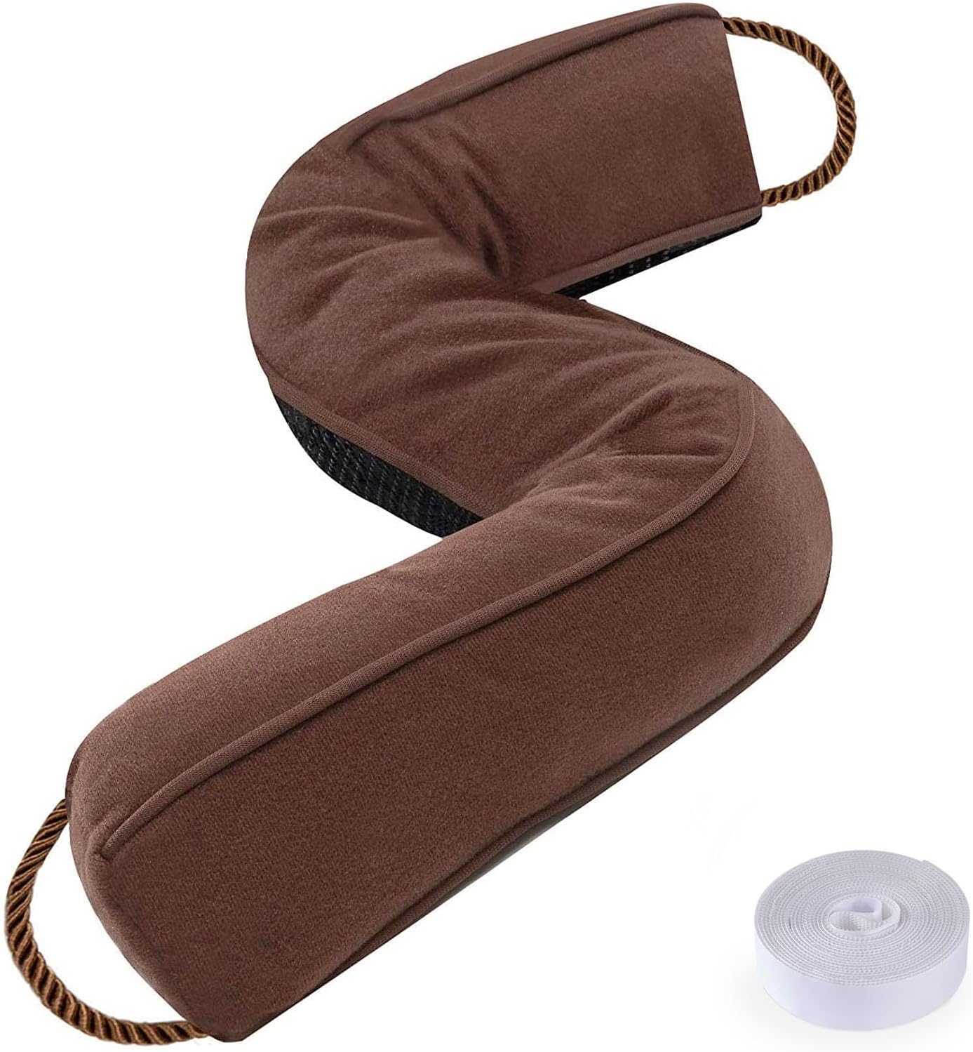 Sunolga 32 Inch Door Draft Stopper with Removable Cover for Gaps Up to 3 Inch, Machine Washable Noise and Air Blocker for Bottom of Door and Window, Brown 32 Inches Brown