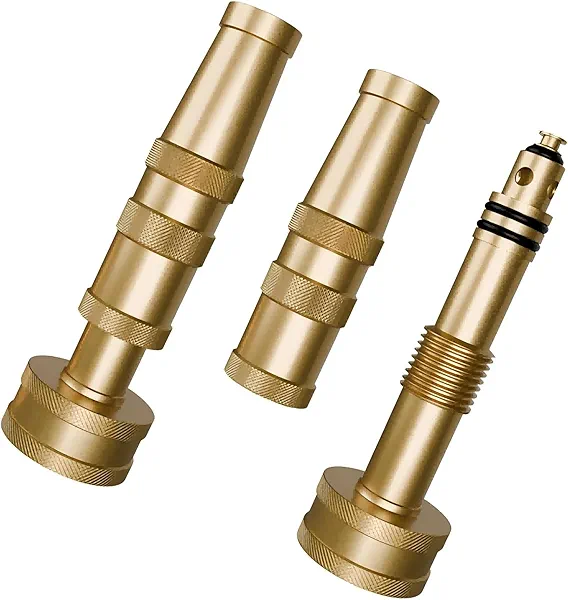 FONTOI Garden Hose Nozzle Brass Water Nozzle, Brass Hose Nozzle with Adjustable Spray Rotates, High Pressure Hose Nozzle Spray Nozzles for Garden Hose(2 Pack)