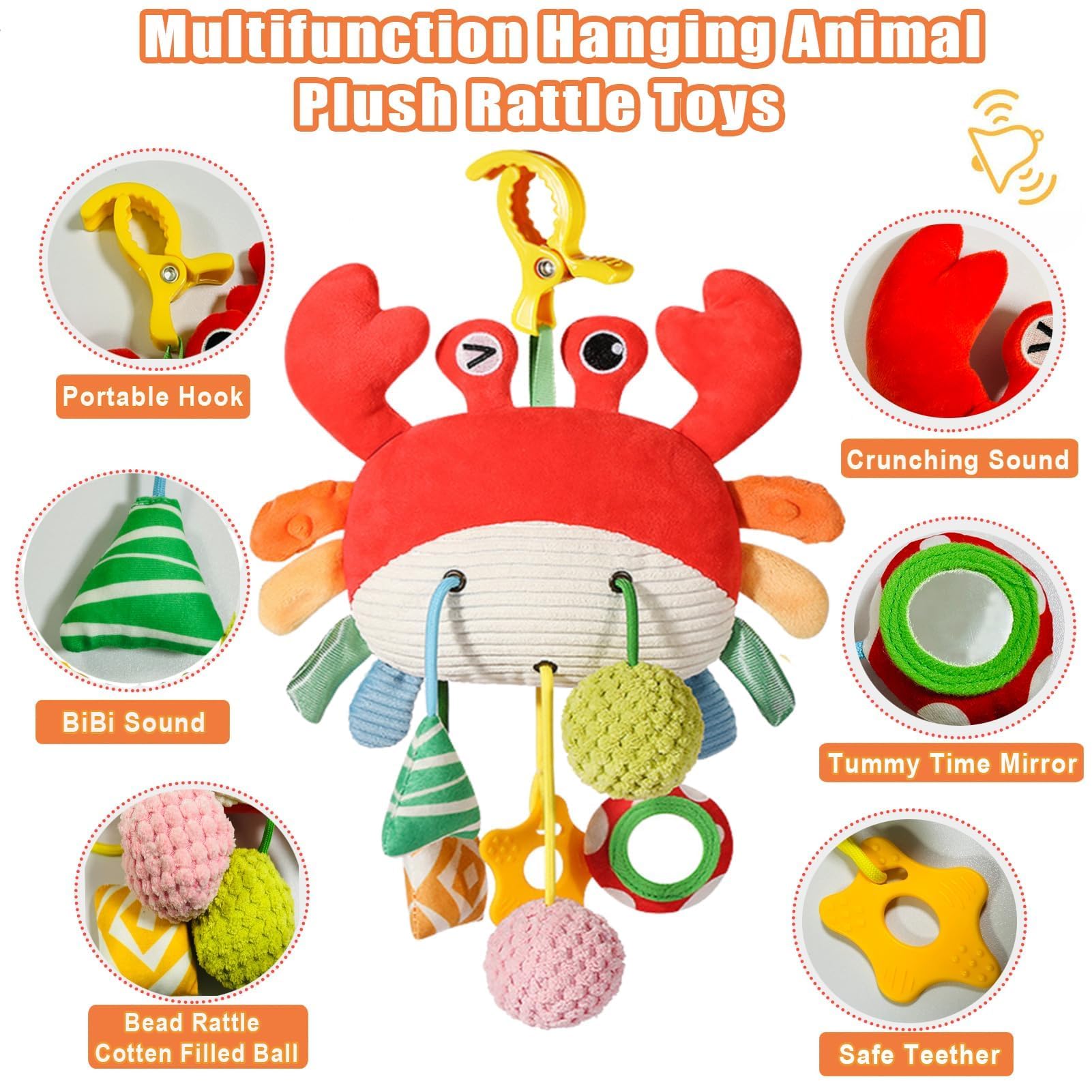 Goorder Juguetes para Cochecitos 3 6 9 12 Meses, Juguetes de para Sillita del Coche La Cuna Bebés y Niños 0-12 Meses, Juguetes Sensoriales para Bebés 6 Meses, Regalo Bebe Recien Nacido Niños y Niñas - 2