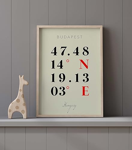 Miniatura 9 de Mapa de Budapest, Hungría, Coordenadas Multilíneas de colores (12x16)