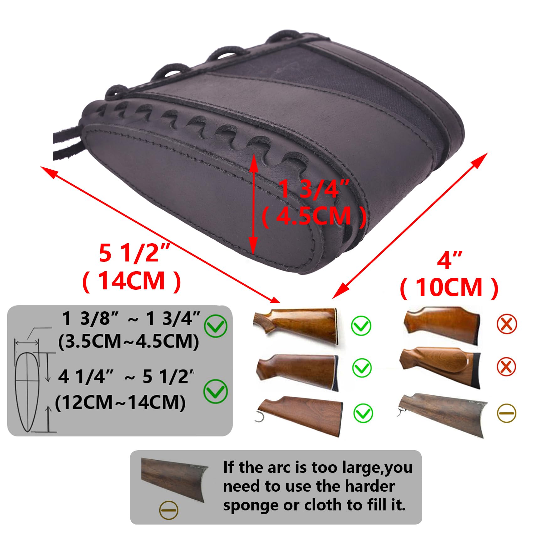 Handgefertigtes Leder Schrotflinte Recoil Pad mit Sling Shotshell Halter für 12GA 16GA 20GA
