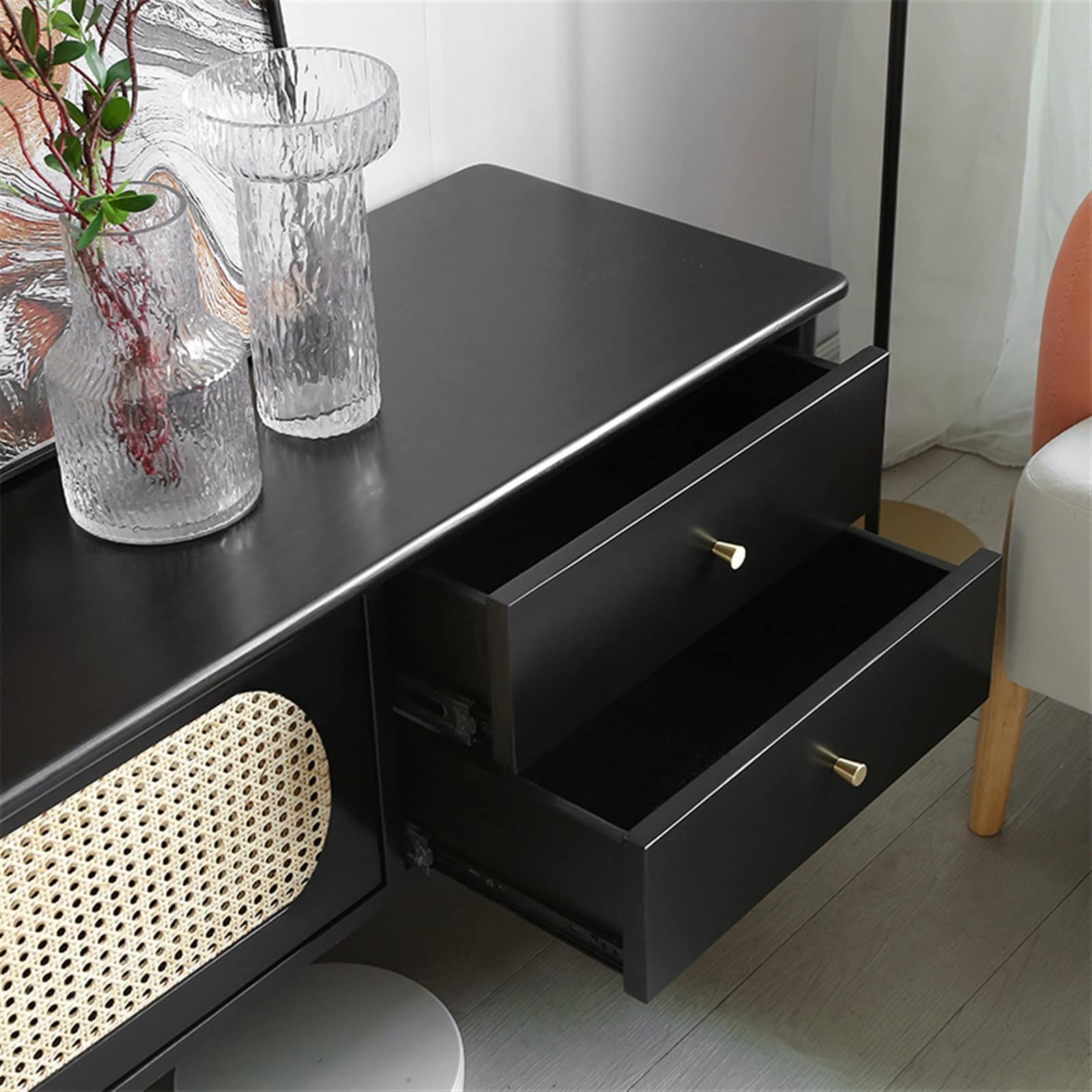TV-Schrank Luxuriöser TV-Ständer, moderner TV-Schrank, Entertainment-Media-Center-Konsolentisch mit Schubladen und Schiebetüren for die Dekoration von Wohnzimmermöbeln Fernsehschrank ( Size : 200*40*5
