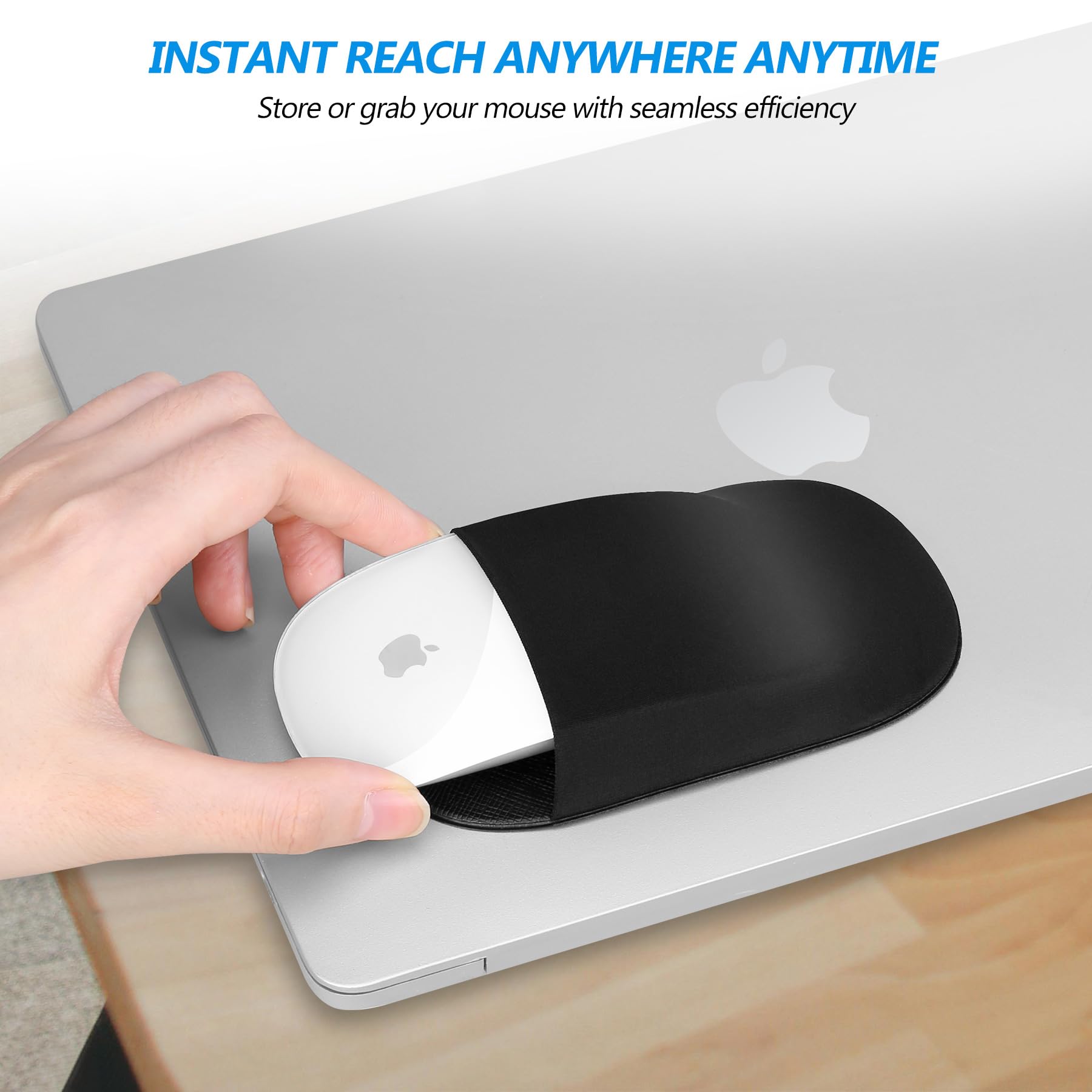 Lacdo Étui à Souris Autocollant Universel pour Magic Mouse 1 2, Noir