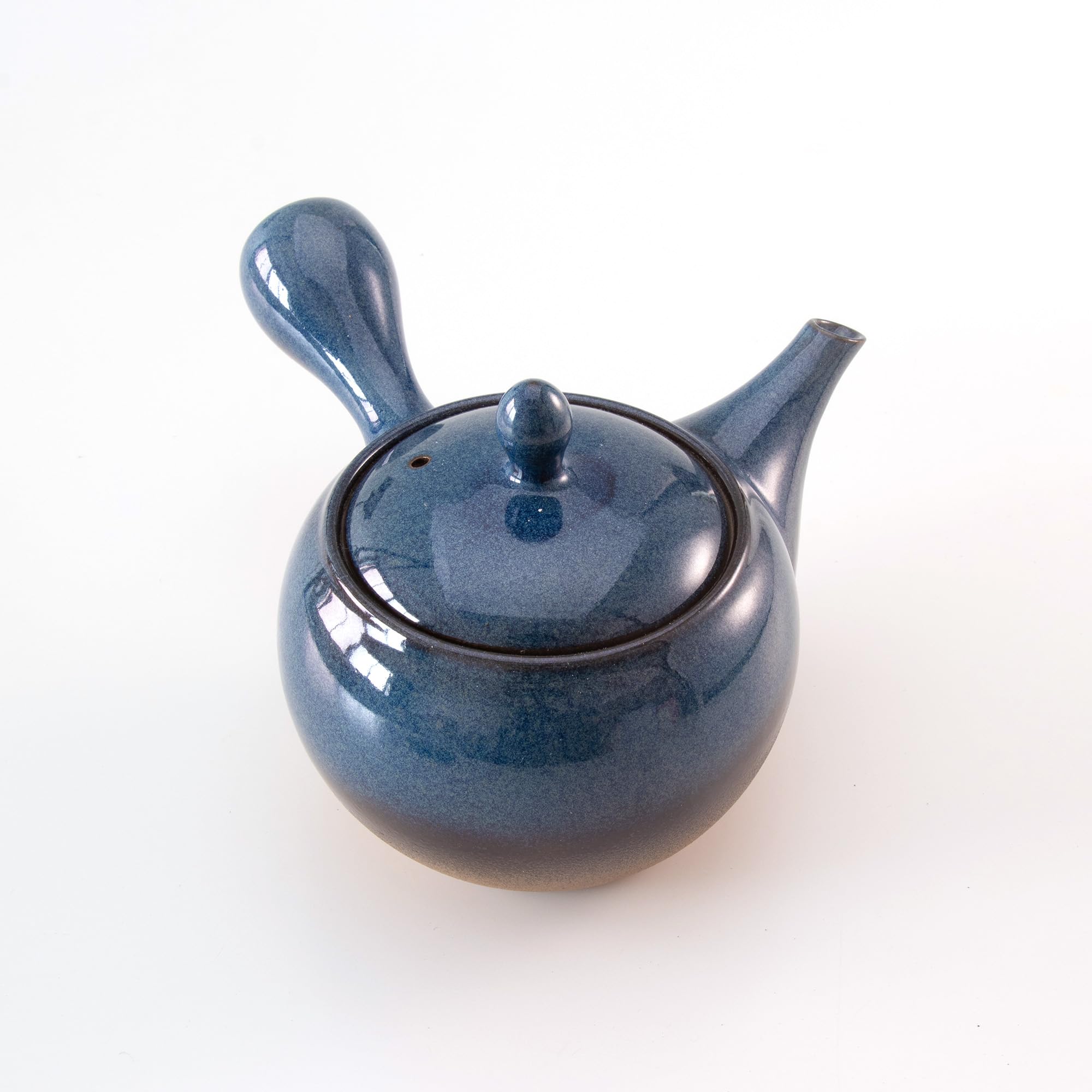 Asayu Japan Teiera tradizionale Kyusu - Namakoyu - Media, 350 ml (11,83 fl. oz), smalto blu - Prodotto in Giappone (Tokoname-Yaki) - Per tè verde e cerimonie del tè