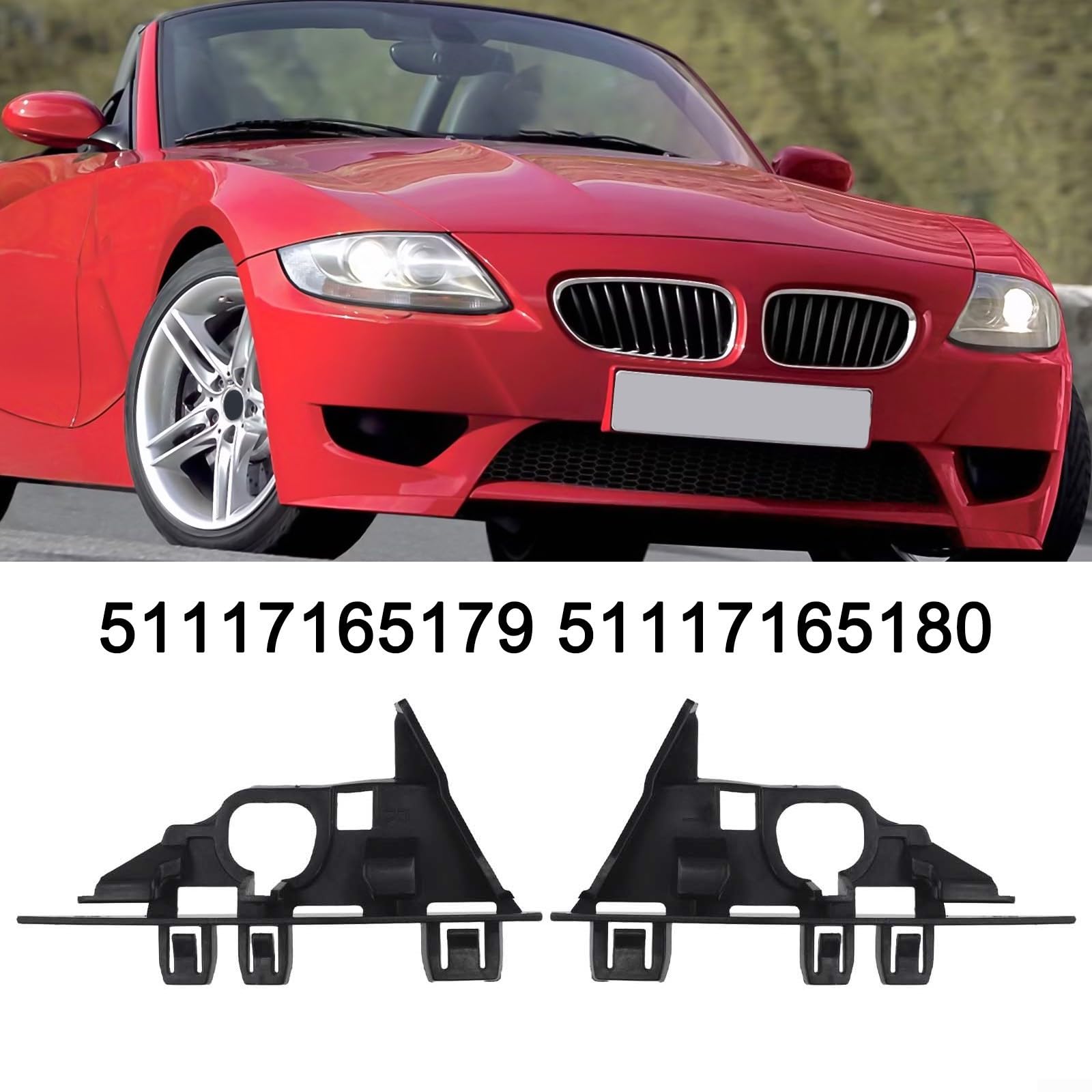 Set mit zwei vorderen Stoßstangen-Halterungen für BMW Z4 E85 E86 Modelle 2003 bis 2008, direkter Ersatz für 51117165179 und 51117165180 Teile