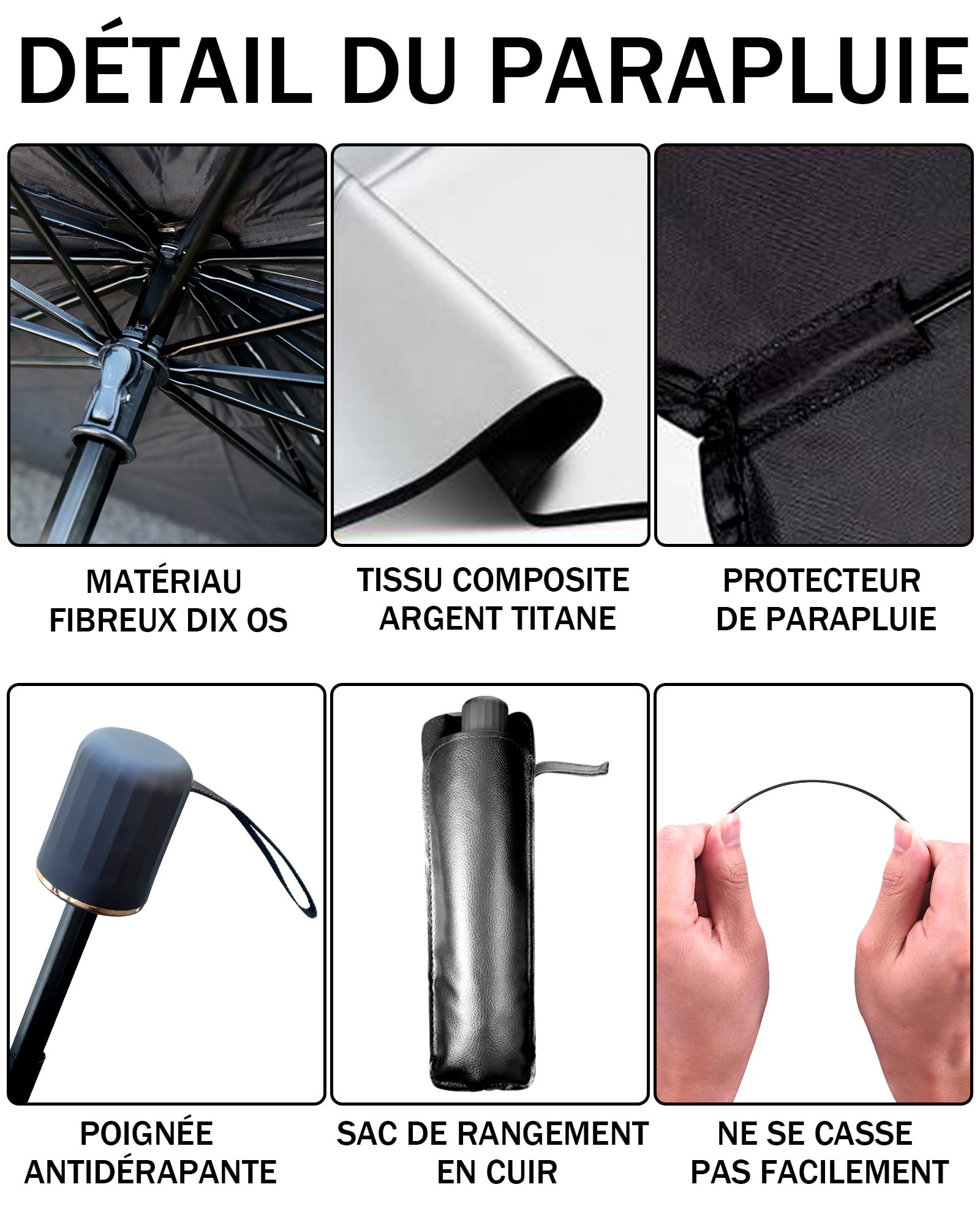 Pare-Brise Pliable, Pare-Soleil Parapluie pour Voiture, Protection UV Couverture Flexible