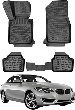 Floor Mats fits BMW 2 Series Coupe F22/F23 2014-2025 | Custom Fit Floor Liner for Cars | Premium Quality Car Mats Black | Odorless All Weather Waterproof Durable 4.5D Liner