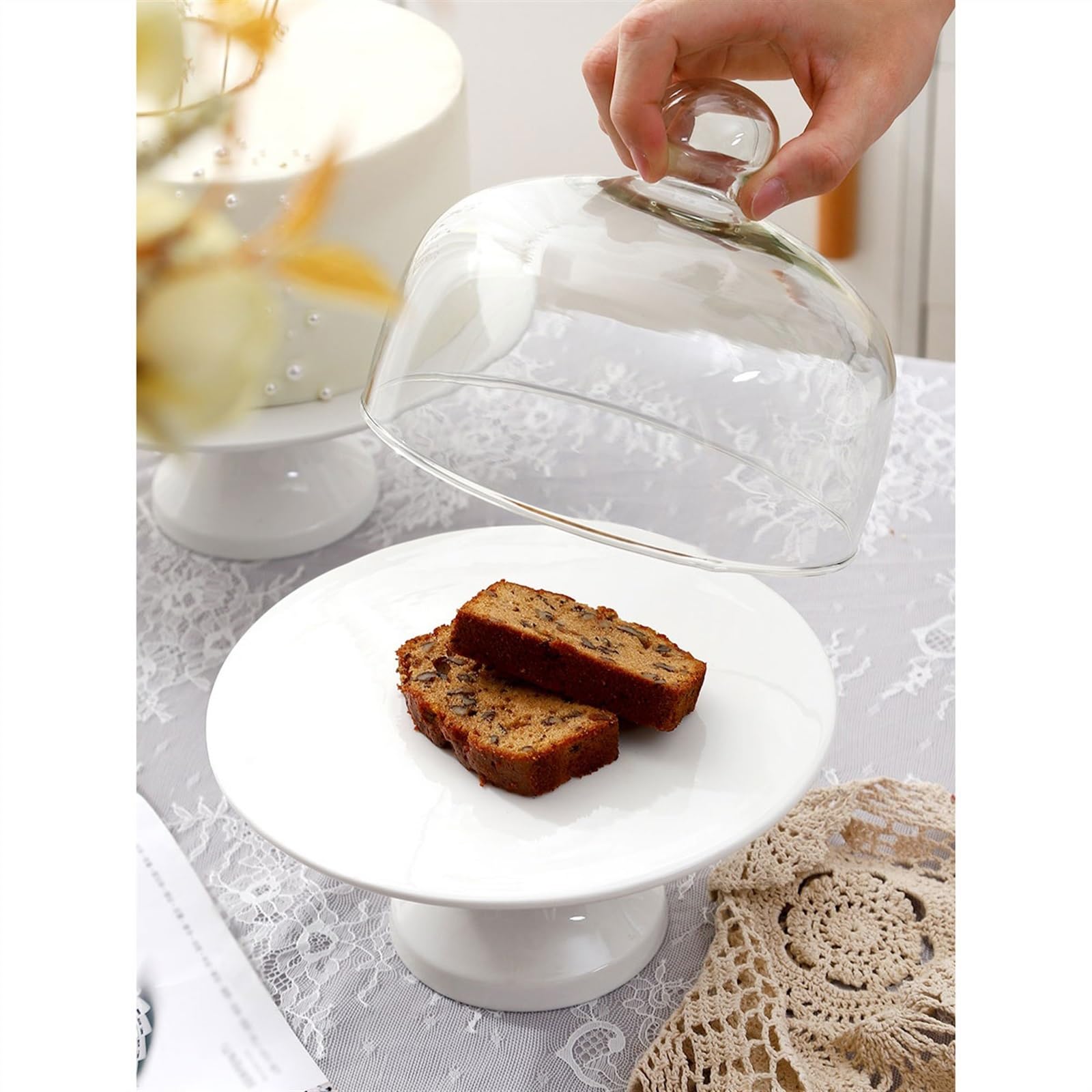 Stojak na ciasto taca na ciasto wysoka noga chleb dokument aparat owocowy taca na ciasto popołudniowa herbata dim suma stojak na ciasto uchwyt na ciasto (20 cm)