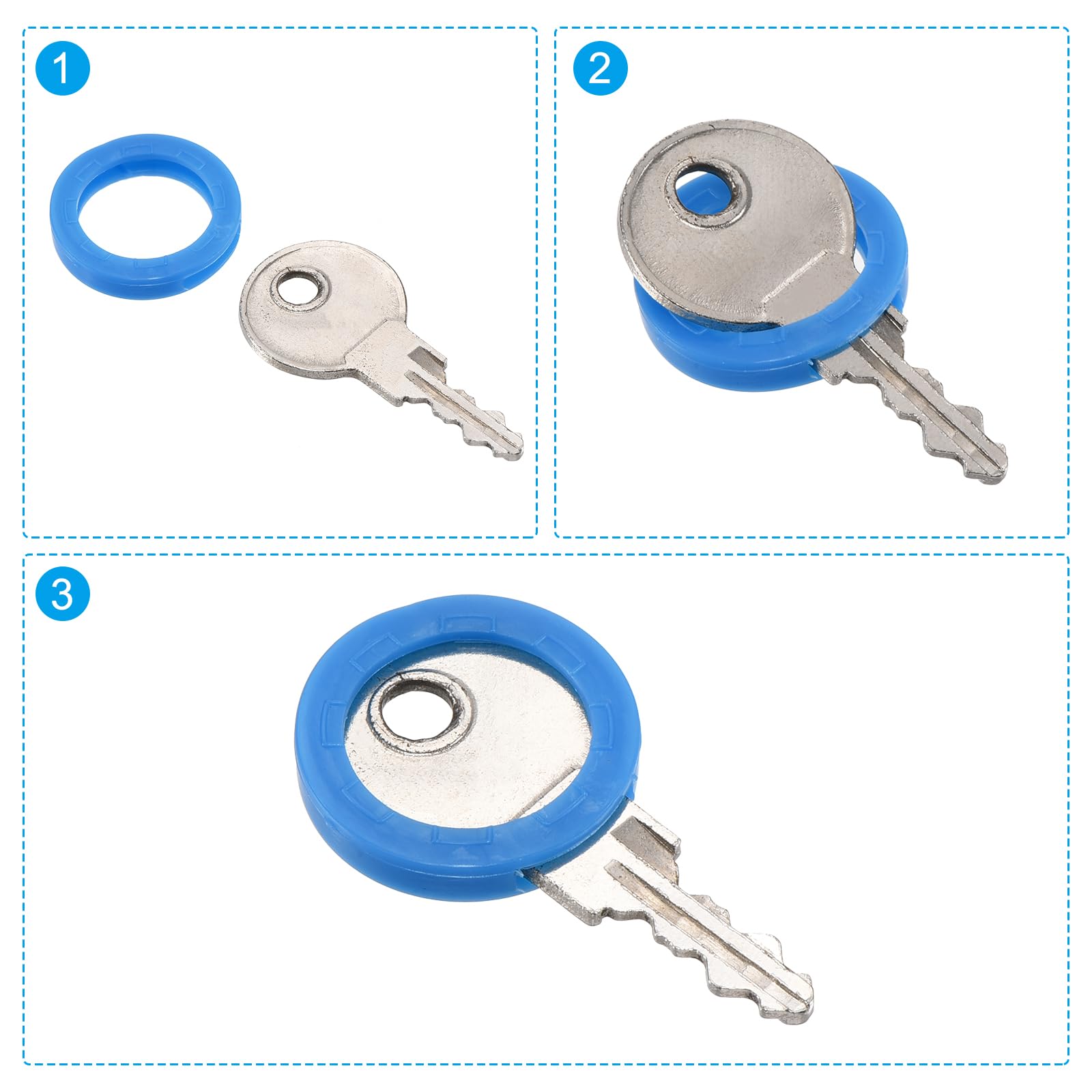 PATIKIL Lot De 20 Capuchons De Clés En Silicone Jaune - Identificateurs Colorés Pour Maison, Bureau, Voiture - Protège Et Repère Facilement Vos Clés