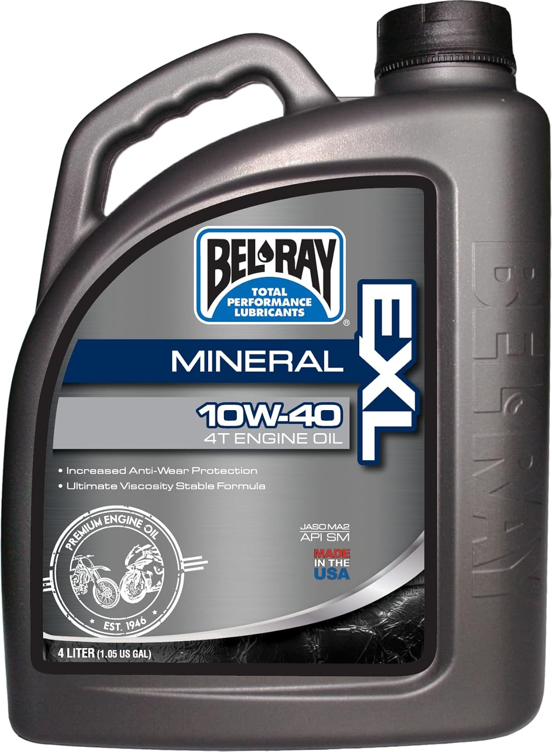 Bel-Ray 840-1473 Exl Mineral 4T Engine Oil 10W-40 4L
